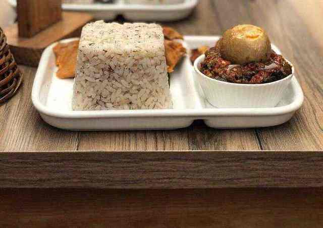Ofada rice and Nigerian sides
